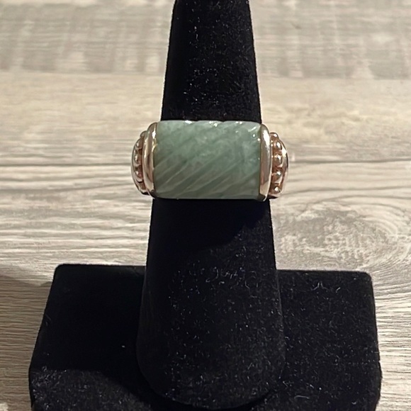 Vintage Judith Ripka Jade and Silver Ring. - Picture 1 of 5